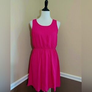 Doe & Rae Hot Pink Mini Dress Sleeveless Open Woven Back Modcloth Barbiecore